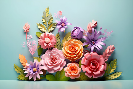 立体花卉背景背景图片