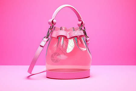 粉色透明飘带现代桶包背景