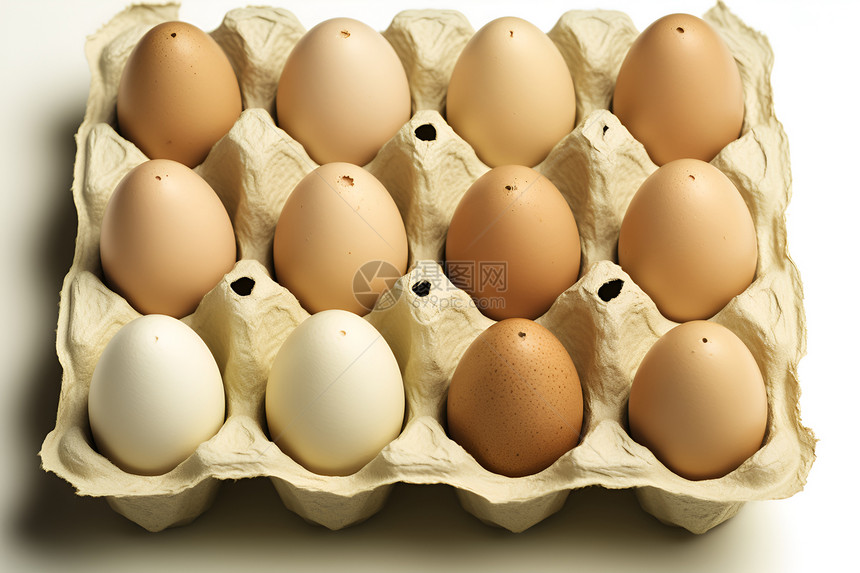一盒新鲜的鸡蛋图片