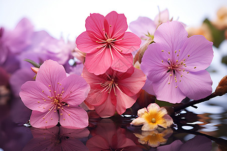 春日绽放的花朵背景图片