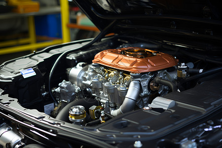 氧动力维修的汽车动力引擎背景