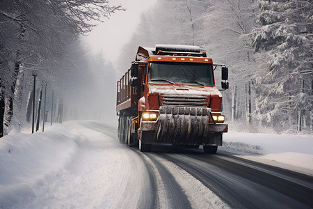 车辆在除雪道路车辆雪高清图片