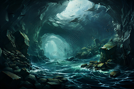 梦幻的海底世界插图背景图片