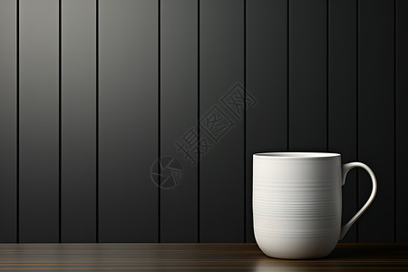 黑色简约条纹黑色条纹墙壁前的杯子背景
