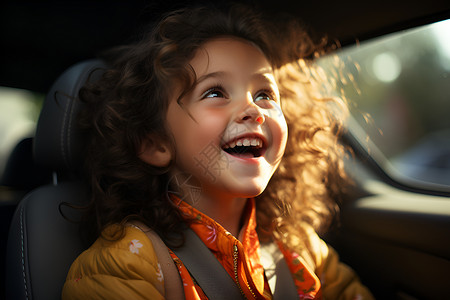 旅途中的微笑女孩背景图片