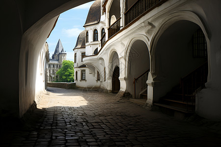 古老的欧式建筑背景图片