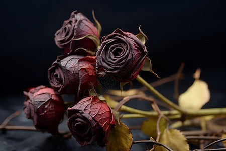 枯萎的玫瑰花朵背景图片