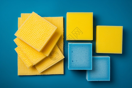 海绵套用品黄色的海绵清洁工具背景