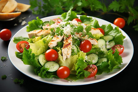 健康减脂的蔬菜沙拉背景图片