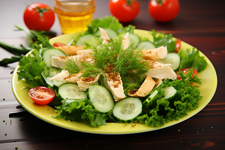 餐盘中的蔬菜沙拉背景图片