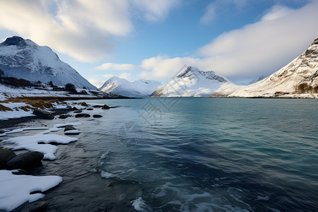 寒冬之岛的美丽景观背景图片