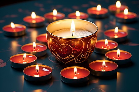 情人节的浪漫蜡烛背景图片