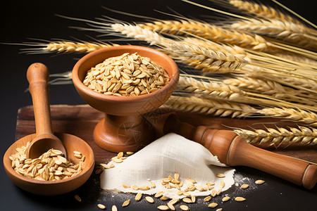 营养丰富的小麦背景图片