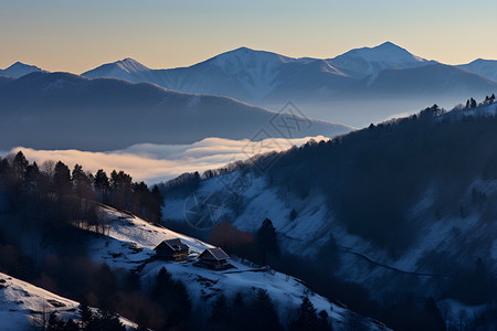 雪山茫茫的美丽景观背景图片