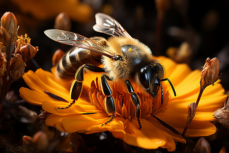 蜜蜂与花背景图片