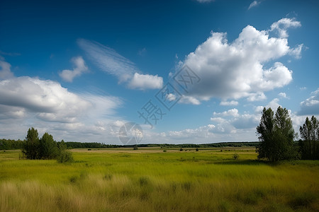 美丽的夏季田园风光背景图片