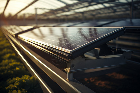 农业科技素材田野中的太阳能电伏板背景