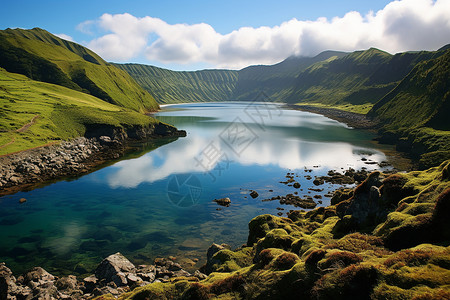 湖光山色的美丽景观高清图片