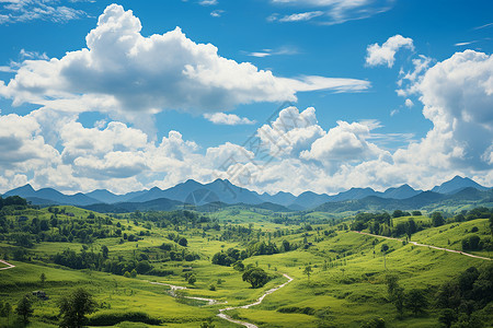 田园山野的美丽景观背景图片