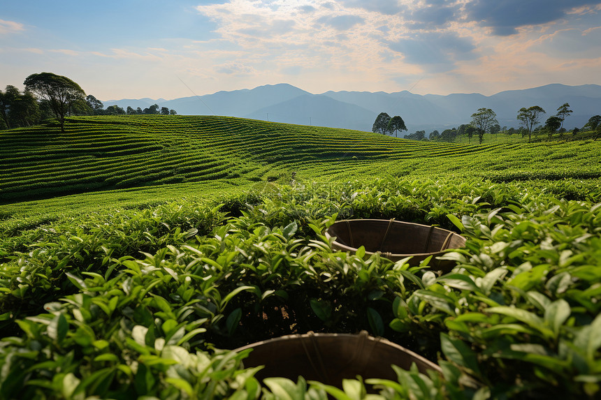 乡村农业种植的茶园景观图片