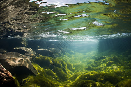 清澈见底的湖水清澈透明的湖水背景