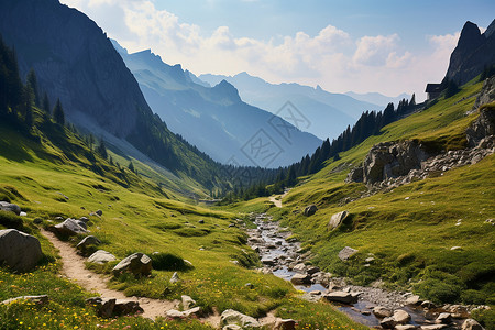 绝美静谧之景静谧的山谷景观背景