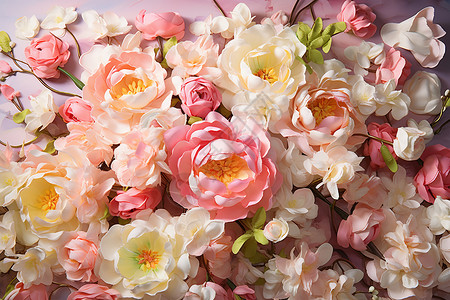 桌面上浪漫的粉色花朵背景图片