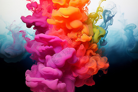 水中流动的彩色水墨背景图片