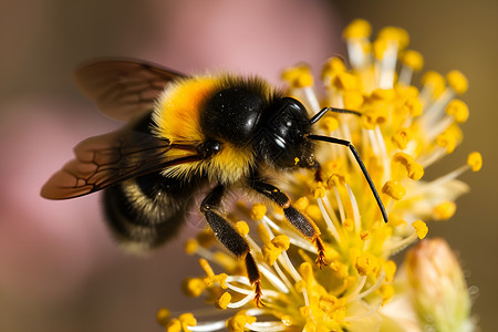 蜜蜂采蜜的场景背景图片