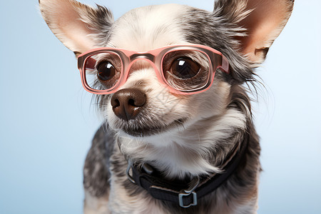 戴眼镜狗一只戴眼镜的小狗背景