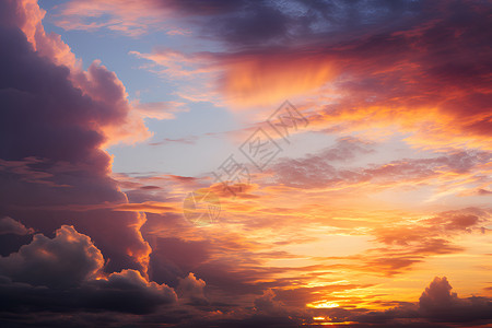 夏季夜晚插画天空中有彩色背景