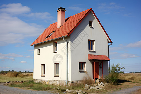 住处乡村红顶房屋背景