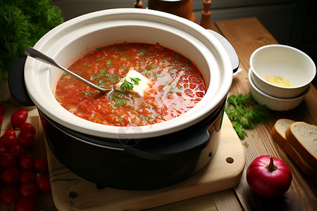 新鲜的番茄汤背景图片