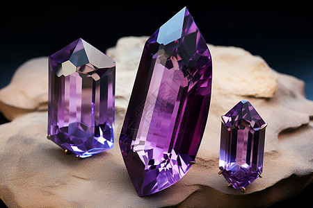 三颗紫水晶背景图片