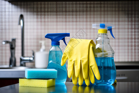 专业清洁卫生的清洁用品背景图片
