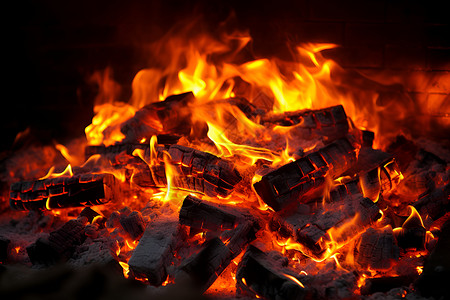 小火炉燃烧取暖的柴火背景
