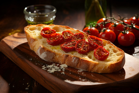 番茄搭配面包背景图片