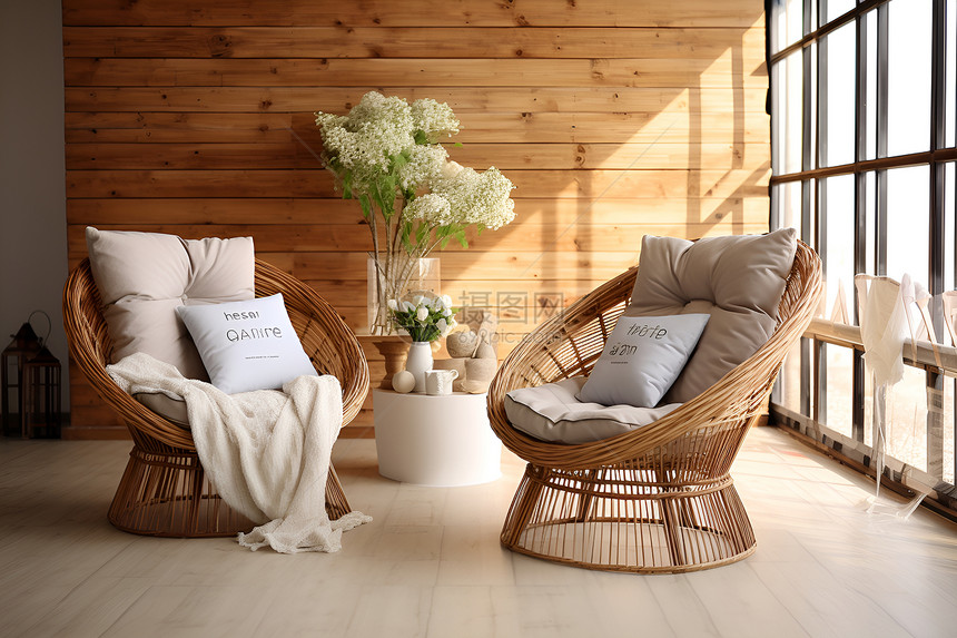 典雅的木质房间图片