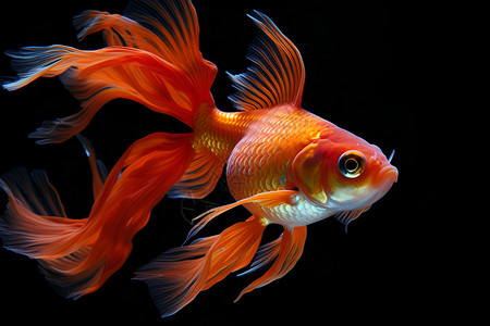 红色的金鱼背景图片