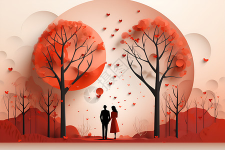 红树情侣背景图片