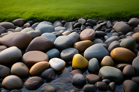 河边鹅卵石河边石子背景