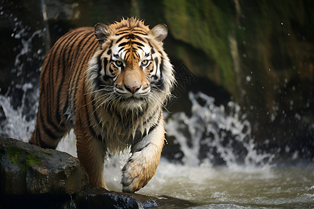凶猛可怕的老虎背景图片