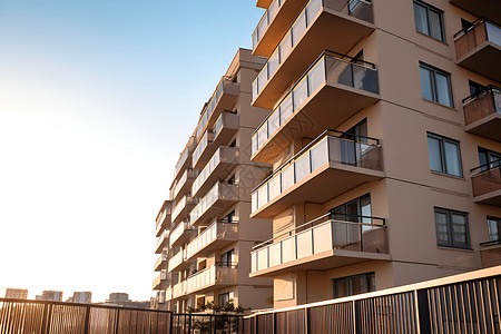 阳台住宅多层公寓楼房屋建筑背景