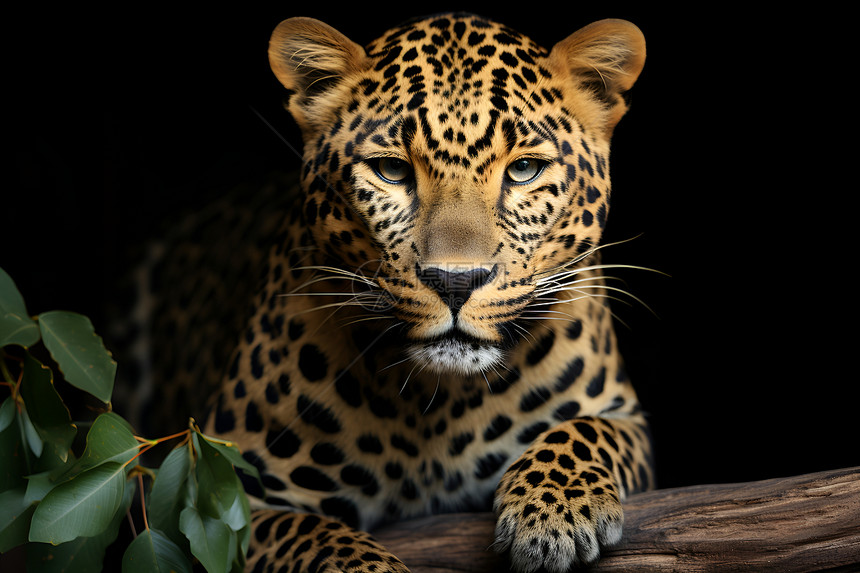 热带丛林中的豹子图片