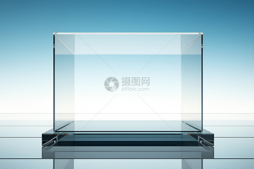 空白的玻璃盒子图片