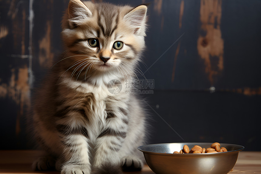 小猫桌上吃饭图片