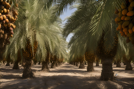 热带棕榈树树木荚果高清图片
