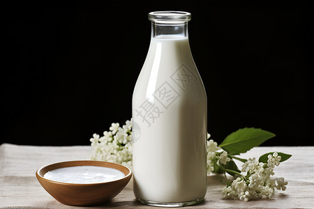 一瓶牛奶背景图片