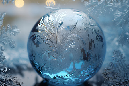 精美的雪花装饰球高清图片
