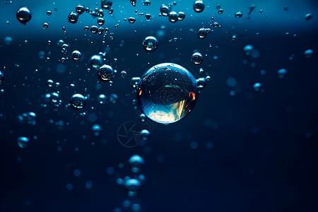 水中透明的气泡背景图片
